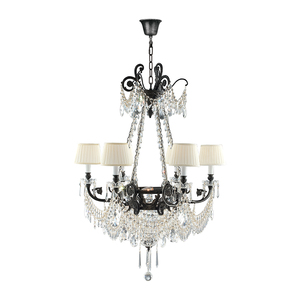 Vintage estilo europeo lámparas de araña de cristal vela diseño lámparas de techo decoración con tela tonos - Product Image 1