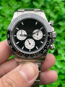 Sang Trọng Chất Lượng Cao 40Mm Chất Lượng Cao Đánh Bóng Cao cấp Đua Phong Cách Ba Mắt Thời Gian Quay Số Thiết Kế Sang Trọng Của Người Đàn Ông Đồng Hồ Cơ Khí - Product Image 5