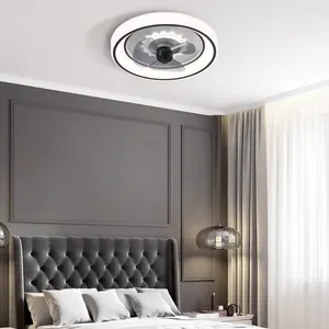현대 디자이너 럭셔리 장식 방 또는 호텔 천장 팬 조명 매입형 LED 천장 팬 램프 원격 제어