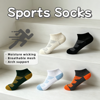 Chaussettes de running en polyester et nylon, avec logo personnalisé, motif rayé imprimé numériquement, respirantes et anti-humidité, en maille.