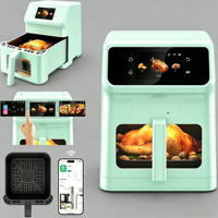Freidora de Aire Inteligente de 6.5L con Pantalla Táctil TFT a Color de 4.3 Pulgadas, Horno Eléctrico Digital con Recetas Integradas, Freidora de Aire Digital para Uso Doméstico