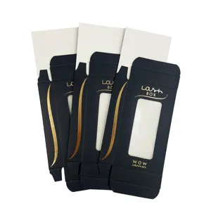 Luxury Custom Design Black Gold Foil Art Paper Box Cosmetic USB Cable Earphone Packaging Paper Box with PVC Window