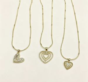 Collar con colgante de corazón chapado en oro de 18 quilates, delicado collar con circonita cúbica, joyería de moda para mujer, regalo de San Valentín. - Product Image 5