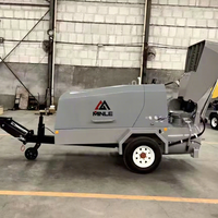 Pompe à mortier semi-sèche diesel MINLE ML837 DH/DHB/DHBS avec trémie d'alimentation et pelle grattoir pour la construction de tunnels