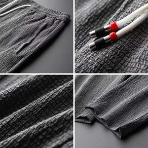 ชุดลำลองกีฬาผู้ชาย ไซส์ <span class=keywords><strong>M</strong></span>-4XL เสื้อยืดแขนสั้นทรงหลวมและกางเกงขายาว ชุดฤดูร้อนสำหรับนักเรียน กางเกงมีเชือกผูกและกระเป๋า - Product Image 5