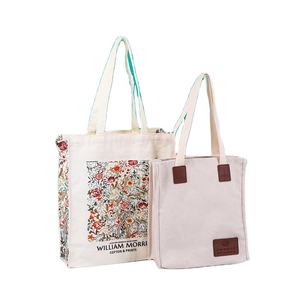 Vente en gros de sacs <span class=keywords><strong>Tod</strong></span> à fermeture éclair imprimés avec logo personnalisé pour femmes, sac fourre-tout vierge en toile de coton pliable et réutilisable à la mode dans un style uni/ - Product Image 6