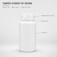 Flacon vide en plastique de 150 ml avec bouchon inviolable pour l'emballage de capsules et comprimés de vitamines