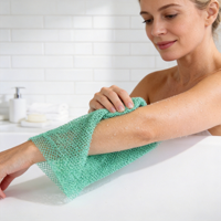 Éponge exfoliante corporelle en filet de nylon africain pour le bain