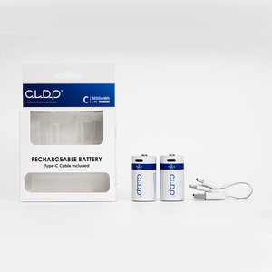 로고 프린트 C 사이즈 1.5V USB-C 충전식 리튬 이온 배터리 도매 원통형 리튬 이온 충전 배터리 - Product Image 6