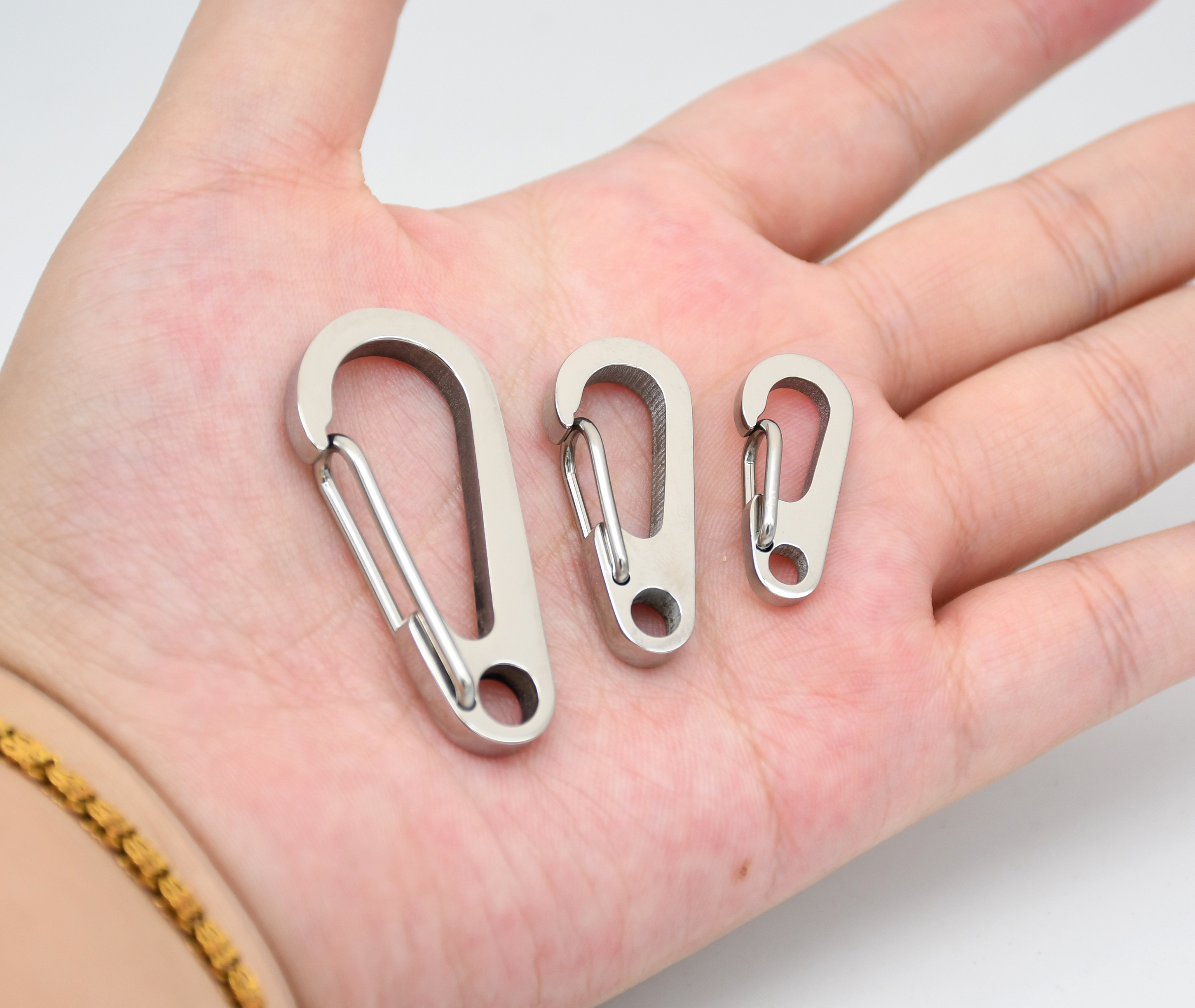 小物 KLJPS Brass Belt Hook - Solid Brass Spring Clasp for Leather Strap