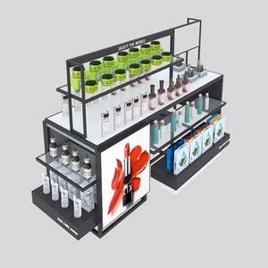 Estante de exhibición de cosméticos de lujo de estilo moderno, muebles de tienda para tienda de cosméticos, gabinetes de exhibición de hierro, estantes de diseño de interiores - Product Image 4