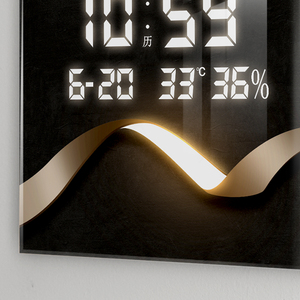 Đồng hồ treo tường hai mặt sáng tạo phòng khách đơn giản góc khí quyển Lịch Vạn Niên điện tử mẫu đồng hồ kỹ thuật số - Product Image 5