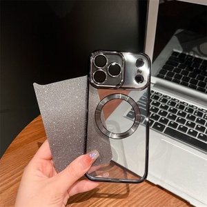 Funda Protectora de Lente con Brillo Electrochapado de Lujo para iPhone 16 15 14 13 12 17 Pro Max, Cubierta Magnética Inalámbrica para 17 Air - Product Image 5