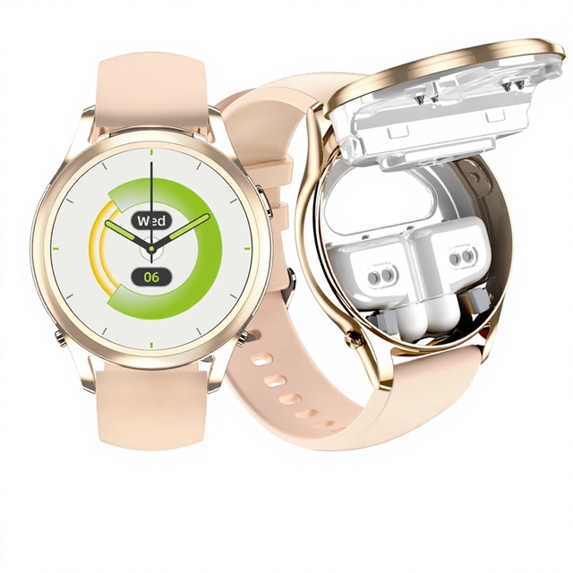 X17mini Stainless Steel Waterproof Watch Headset 2-in-1 TWS Unisex Music Health Monitoring Sports