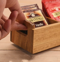 Boîte de rangement en bois pour sachets de thé, organiseur de sachets de café et de thé pour le bureau, support de rangement en bois, boîte de rangement en bois
