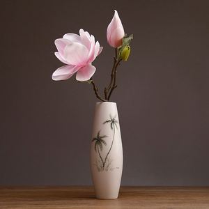 Hand-painted White Porcelain Chinese-style Hydroponic Flower <b>Vase</b> Lotus Design <b>Small</b> Decorative Desktop <b>Vase</b> for Scenic Areas - Product Image 4