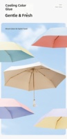 Parapluie manuel coloré avec colle, protection solaire 50%, manche rétractable, large bord, portable, protection UV, double usage soleil et pluie
