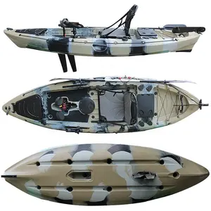 PE Hard Plastic Fins Pedal Fishing Kayak Single Seat One Person Fishing Kayak with Pedal Drive