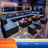 Ensemble canapé et table basse en PU de luxe sur mesure pour KTV, home cinéma, cabine de karaoké, salles de fête