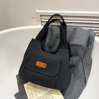 Nouveau sac en toile de créateur, couleur unie simple, grande capacité, sac à bandoulière, sac à main, sac fourre-tout avec poche zippée