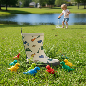 Kinder-Gummistiefel mit Niedlichem Tiermuster, Thermisch Isoliert, Wasserdicht, Verschleißfest, Warmes Futter, Rutschfest, Komfortabel mit Ziehlasche für Draußen - Product Image 6