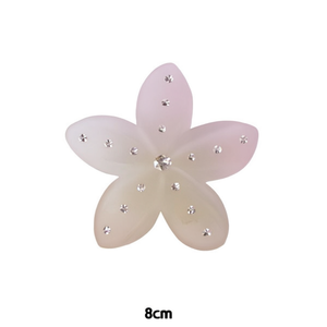 Pinza para el pelo ZiN de 8 cm con diseño de flor de gelatina esmerilada y diamantes de imitación para mujer, estilo dulce, color degradado - Product Image 1