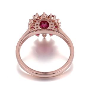 แหวนทองคำ 18K 14K 10K ทองชมพู ประดับพลอยสังเคราะห์ทรงรี เครื่องประดับชั้นดี แหวนหมั้น แหวนแต่งงาน แหวนแฟชั่นสำหรับงานปาร์ตี้ แหวนผู้หญิง - Product Image 3