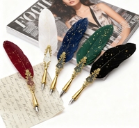 Ensemble de 6 stylos plume en métal à effet goutte d'huile, pour calligraphie, stylo plume à tremper, pour l'écriture de lettres, les fêtes et les fournitures de mariage