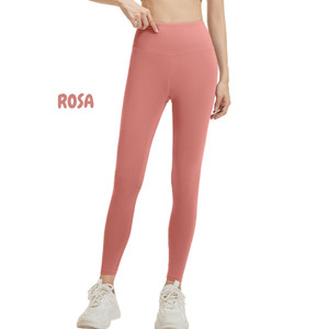 Leggings de Yoga Swift, Cintura Alta, Elásticos, Estiramiento en Cuatro Direcciones, Sin Costuras, Color Negro Sólido, Largos, para Mujer - Product Image 4