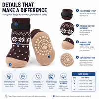 Chaussettes personnalisées pour chiens et chats, chaudes, imperméables, antidérapantes, imprimées, double couche, en coton, avec semelle en caoutchouc à pois, douces, respirantes, pour la marche en intérieur, soin des pattes