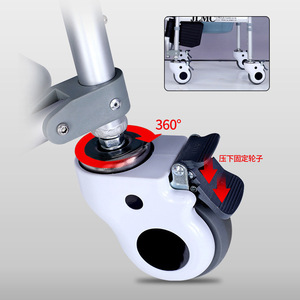 Zs <b>Folding</b> Commode Chair Aluminum Alloy Wheeled Portable Toilet <b>Stool</b> For Elderly Care - Product Image 3