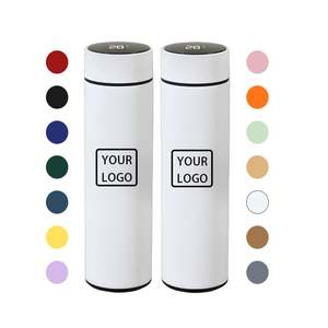 Custom 17oz 500ml Rubber Paint Matte Travel Stainless Steel Thermal Smart Insulated <b>Infuser</b> Temperature Display Water Bottle - Product Image 1