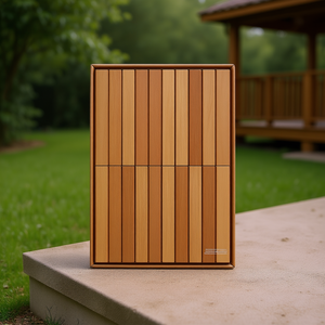 Dalles de terrasse en teck massif LIZOK 11,8x11,8 pouces, motif vertical, revêtement de sol extérieur - Product Image 2