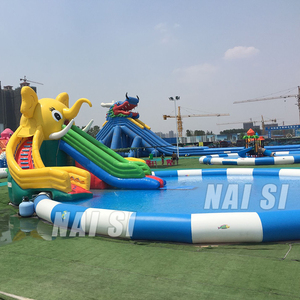 Tùy chỉnh sân chơi ngoài trời hồ bơi <span class=keywords><strong>Inflatable</strong></span> voi trượt nước với hồ bơi thương mại cho trẻ em - Product Image 1