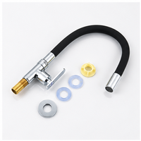 Robinet de cuisine en plastique ABS, finition noire, classique, mitigeur d'eau froide pivotant