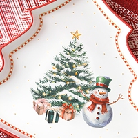 Service de table de Noël en porcelaine : Assiettes, tasses et soucoupes assorties – Coffret cadeau pour les repas de fêtes