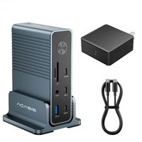 Base de Conexión USB C 15 en 1 Acasis 4K 60Hz para Laptop y PC, HDMI + USB C + USB A + DP + SD/TF