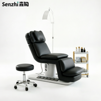 Nouveau Lit de Beauté de Luxe à 3 Moteurs, Camillas pour Cils, Lit pour Extensions de Cils, Base Noire en Cuir, Lit Facial Électrique pour Salon de Beauté