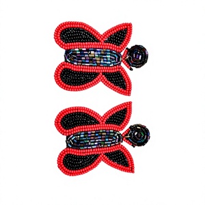 New Butterfly Shape <b>Stud</b> <b>Earrings</b> Women's Colorful Premium Beaded <b>Crystal</b> Rhinestone Fashion Party Jewelry Cute Design for Woman - Product Image 1