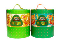 Boîte Cadeau Cylindrique de Luxe Personnalisée en Carton avec Poignée, Contenant en Carton pour Emballage Alimentaire Festif