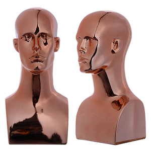 Una testa in plastica elettrolitica in oro rosa, realizzata per fungere da oggetto di abbigliamento Premium per mostrare cappelli su manichini - Product Image 4