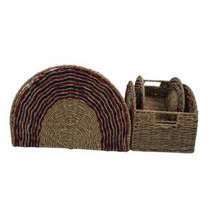 VAS-VIET ANH SEDGE Panier décoratif en fibres arc-en-ciel, jonc de mer, osier, rotin, bambou, plastique pour cuisine et jardin - Product Image 1
