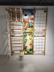 Set da Arrampicata per Bambini 9 in 1, Struttura in Legno per Giochi di Arrampicata, Attrezzatura da Palestra per Bambini - Product Image 2