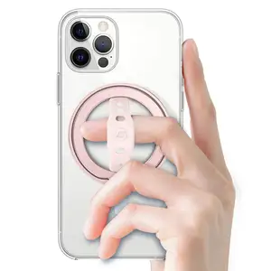Phổ biến nhất thương mại điện tử sản phẩm Kim Loại Tùy chỉnh điện thoại Nhẫn Chủ Finger Grip 360 với từ tính không dây sạc Magnetic Silicone
