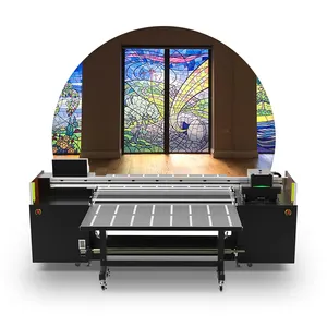 Groot Formaat Hybride 1.8M 2M 3.2M Led Uv Flatbed Roll To Roll Printer Voor Glas Acryl Drukmachine