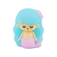 Nouvelle Conception Taille-Crayon Mécanique pour Enfants, Forme Sirène Mignonne, 1 Trou, pour Filles, 2 Couleurs Bleu Jaune