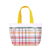 Mini sacs fourre-tout en PP tissé à carreaux, sacs promotionnels personnalisés avec logo pour le commerce de détail et les cadeaux d'entreprise