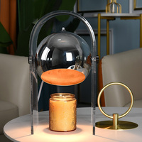 Lampe chauffante électrique en métal doré moderne décorative de salon sans lampe chauffante de bougie de flamme