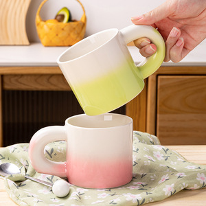 แก้วเซรามิกไล่สี 330 มล. พร้อมหูจับ ใช้ซ้ำได้ สำหรับกาแฟ ชา ของขวัญ - Product Image 1