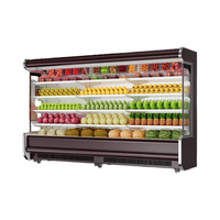 Vitrine réfrigérée pour boissons, porte en verre à température unique, rideau de vent, présentoir de supermarché, réfrigérateur vertical, 3 niveaux